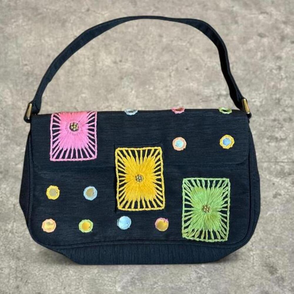 patchwork vintage embroidered small shoulder bag … - image 1